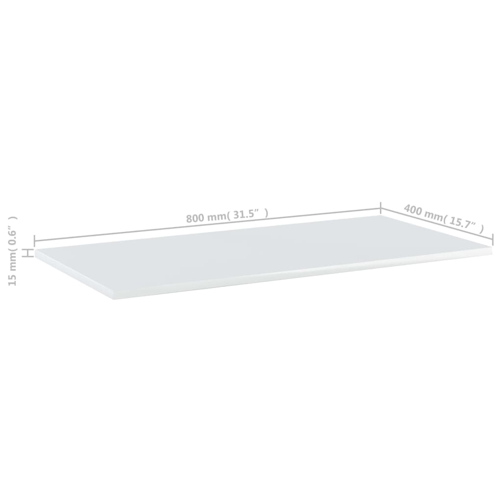 Ripiani per Libreria 4 pz Bianco Lucido 80x40x1,5cm Multistrato - homemem39