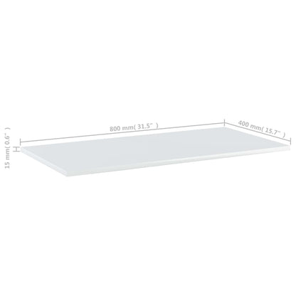 Ripiani per Libreria 4 pz Bianco Lucido 80x40x1,5cm Multistrato - homemem39