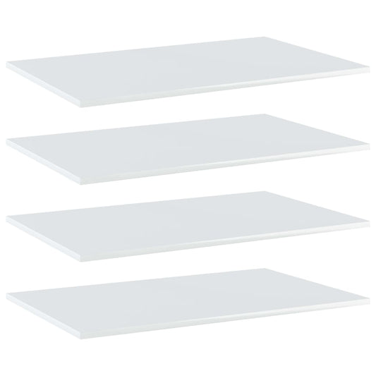 Ripiani per Libreria 4 pz Bianco Lucido 80x50x1,5cm Multistrato - homemem39