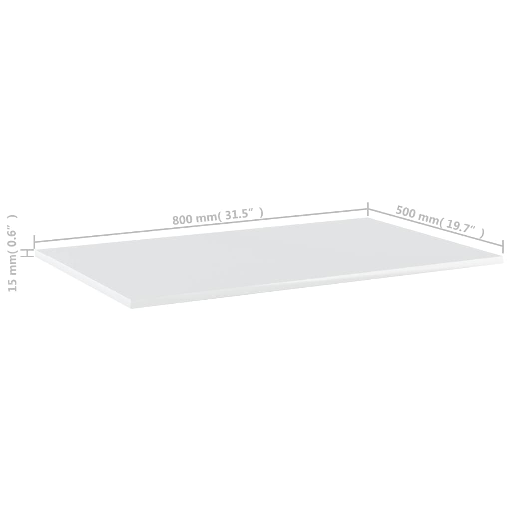 Ripiani per Libreria 4 pz Bianco Lucido 80x50x1,5cm Multistrato - homemem39