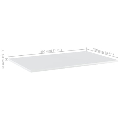 Ripiani per Libreria 4 pz Bianco Lucido 80x50x1,5cm Multistrato - homemem39