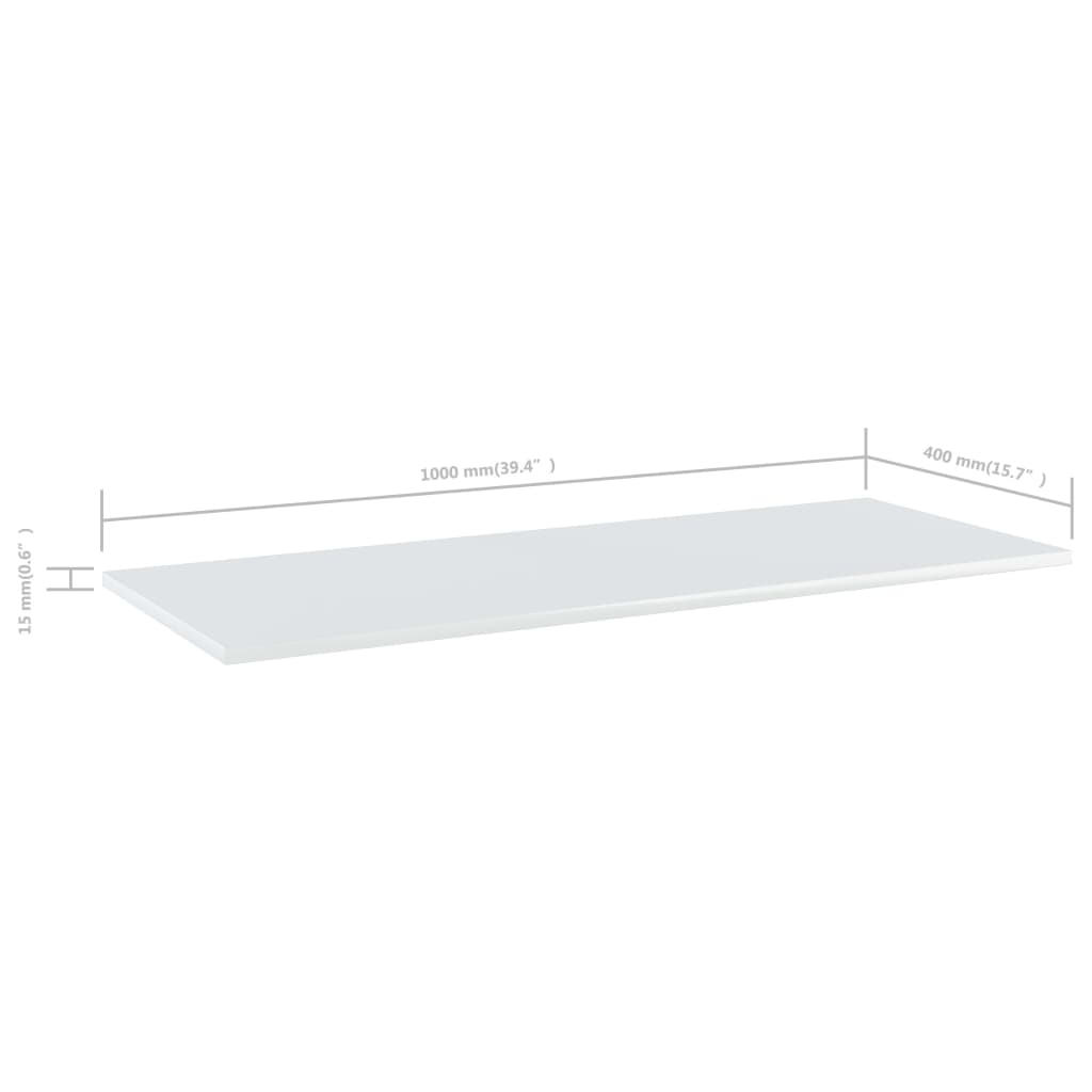 Ripiani per Libreria 4pz Bianco Lucido 100x40x1,5cm Multistrato - homemem39