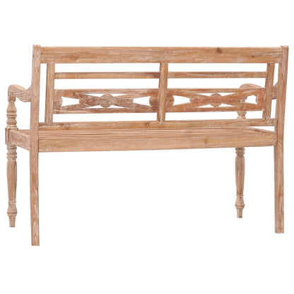 Panca Batavia 120 cm Bianco Slavato Massello di Teak - homemem39