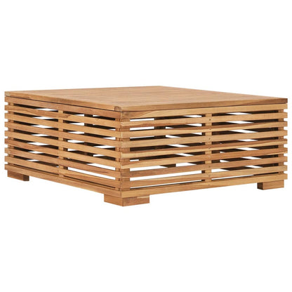 Set Tavolino Poggiapiedi Giardino Cuscino Grigio Scuro in Teak - homemem39