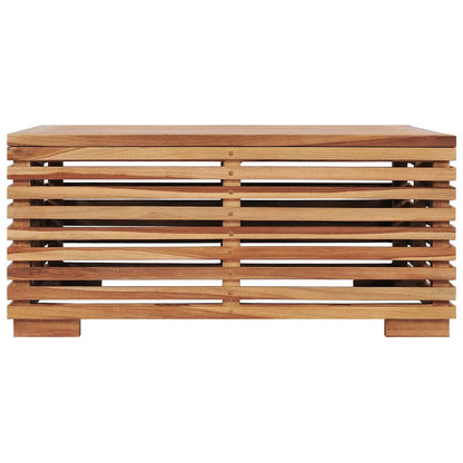 Set Tavolino Poggiapiedi Giardino Cuscino Grigio Scuro in Teak - homemem39