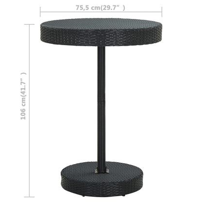 Set Bar da Giardino 5 pz con Cuscini Polyrattan Nero - homemem39