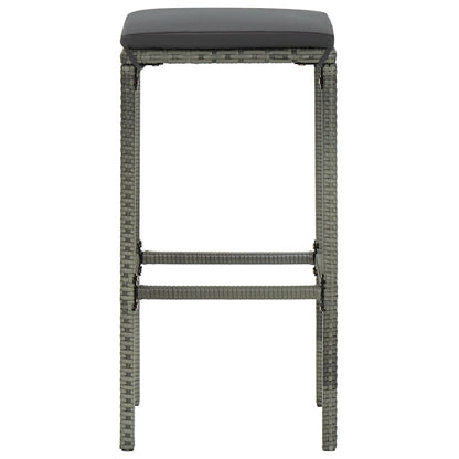 Set da Bar da Giardino 5 pz con Cuscini in Polyrattan Grigio - homemem39