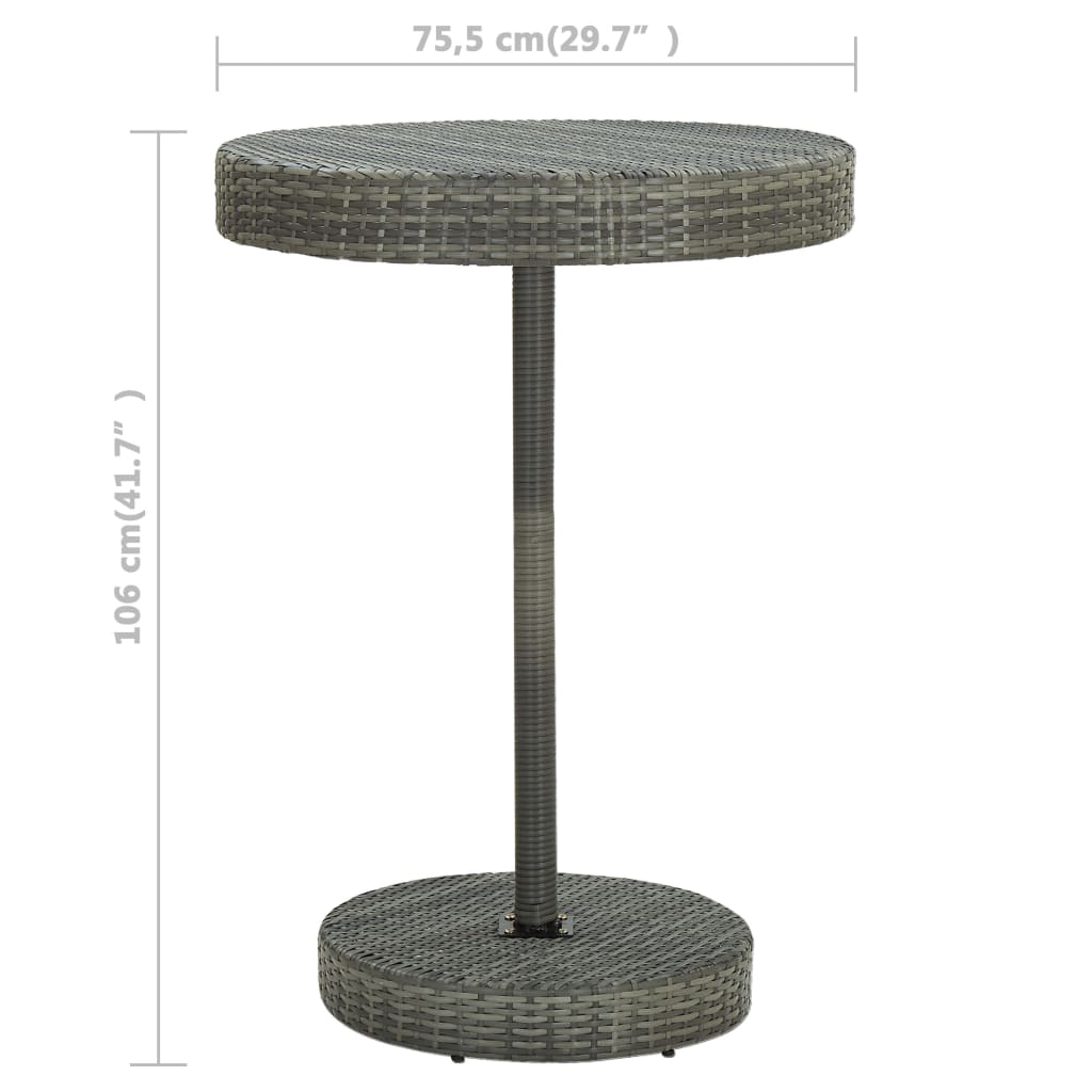 Set da Bar da Giardino 5 pz con Cuscini in Polyrattan Grigio - homemem39