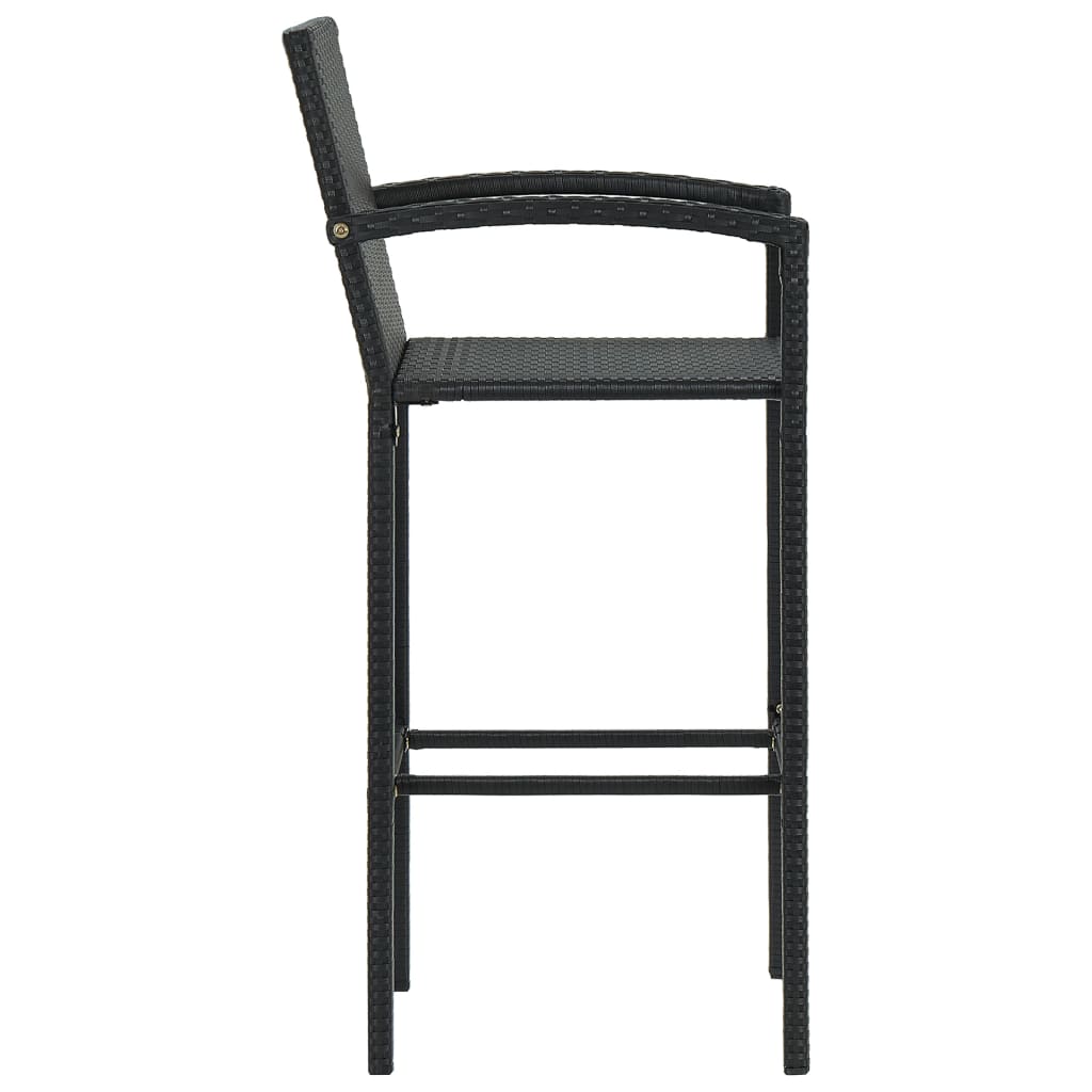 Set Bar da Giardino 5 pz in Polyrattan Nero - homemem39