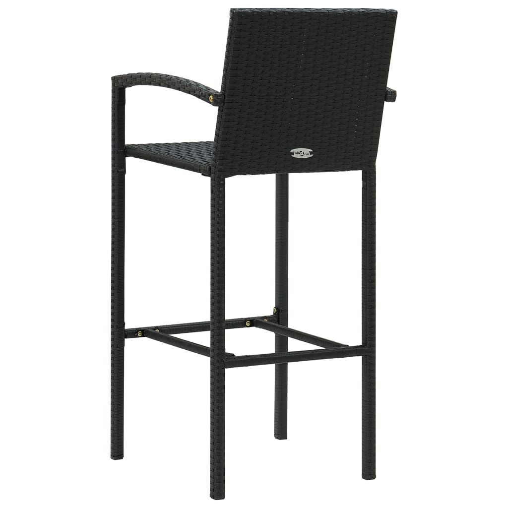 Set Bar da Giardino 5 pz in Polyrattan Nero - homemem39