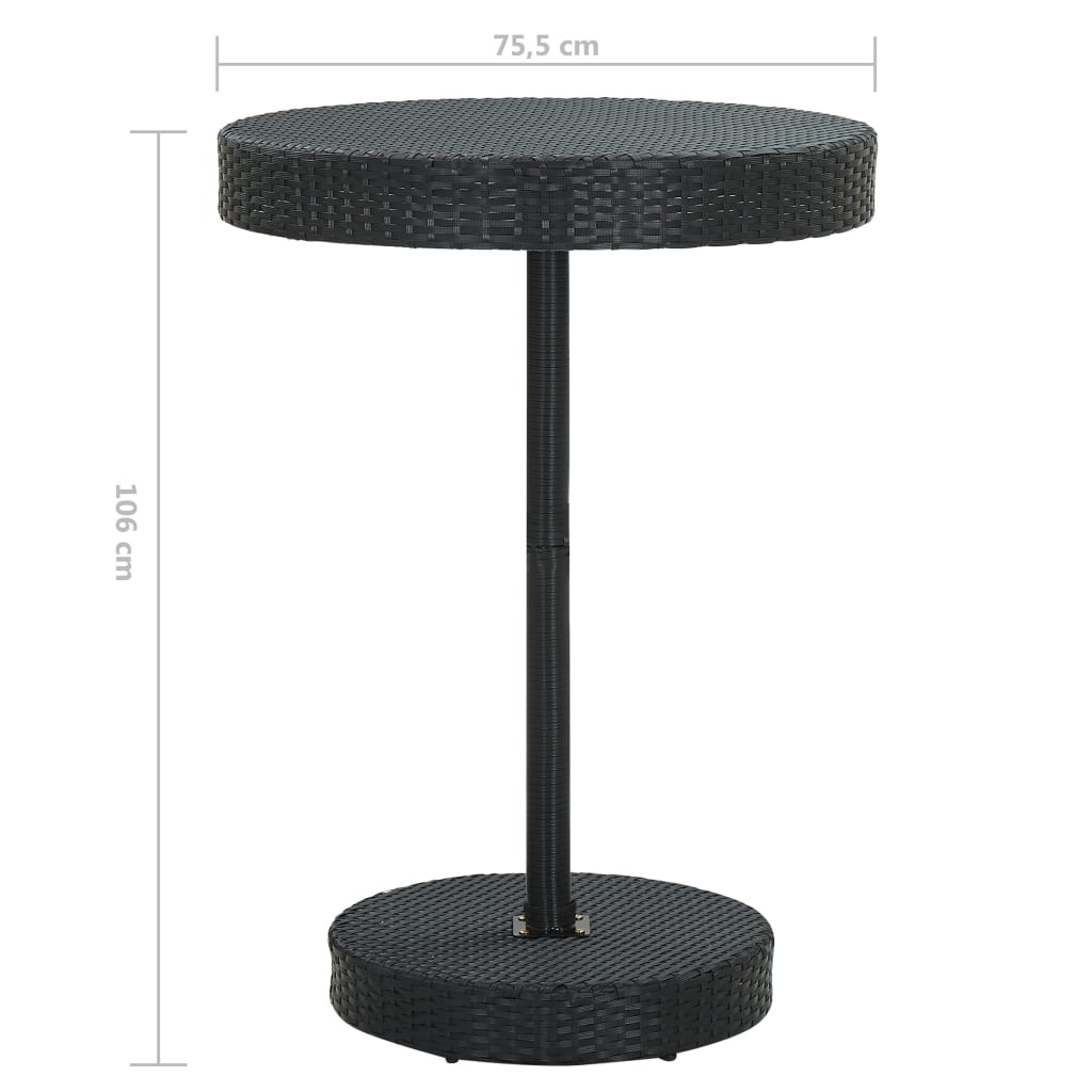 Set Bar da Giardino 5 pz in Polyrattan Nero - homemem39