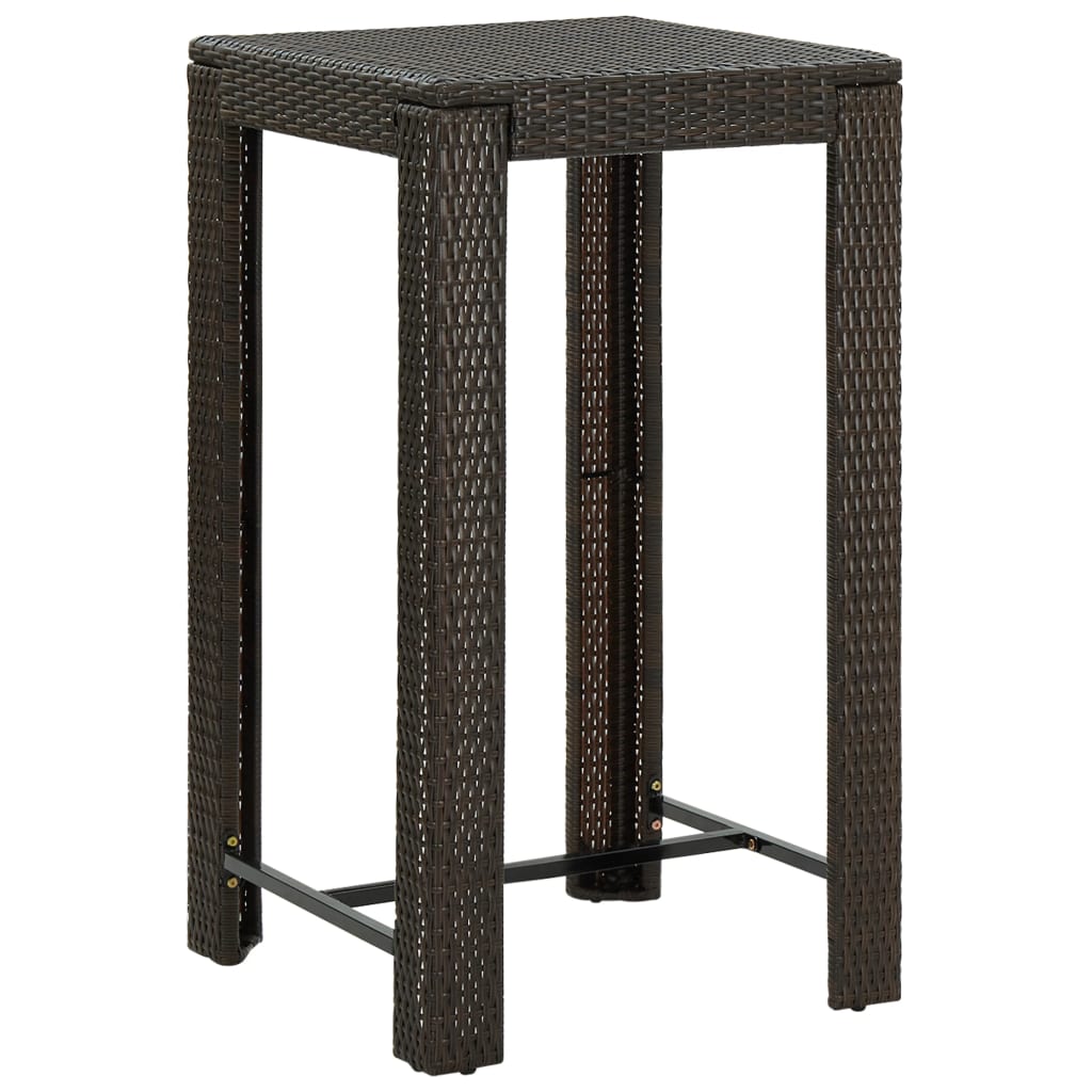 Set da Bar da Giardino 5 pz con Cuscini in Polyrattan Marrone - homemem39