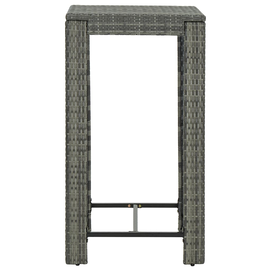 Set da Bar da Giardino 5 pz con Cuscini in Polyrattan Grigio - homemem39