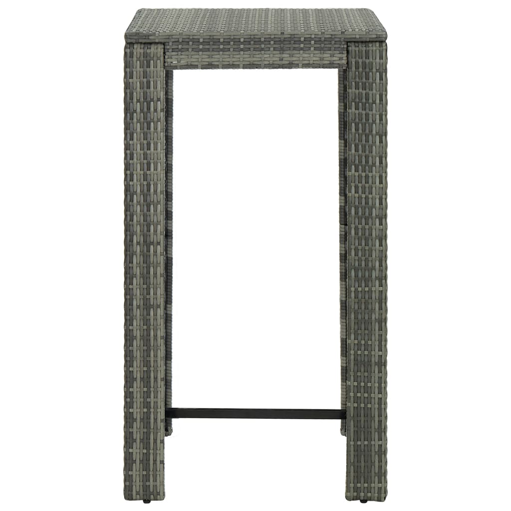 Set da Bar da Giardino 5 pz con Cuscini in Polyrattan Grigio - homemem39