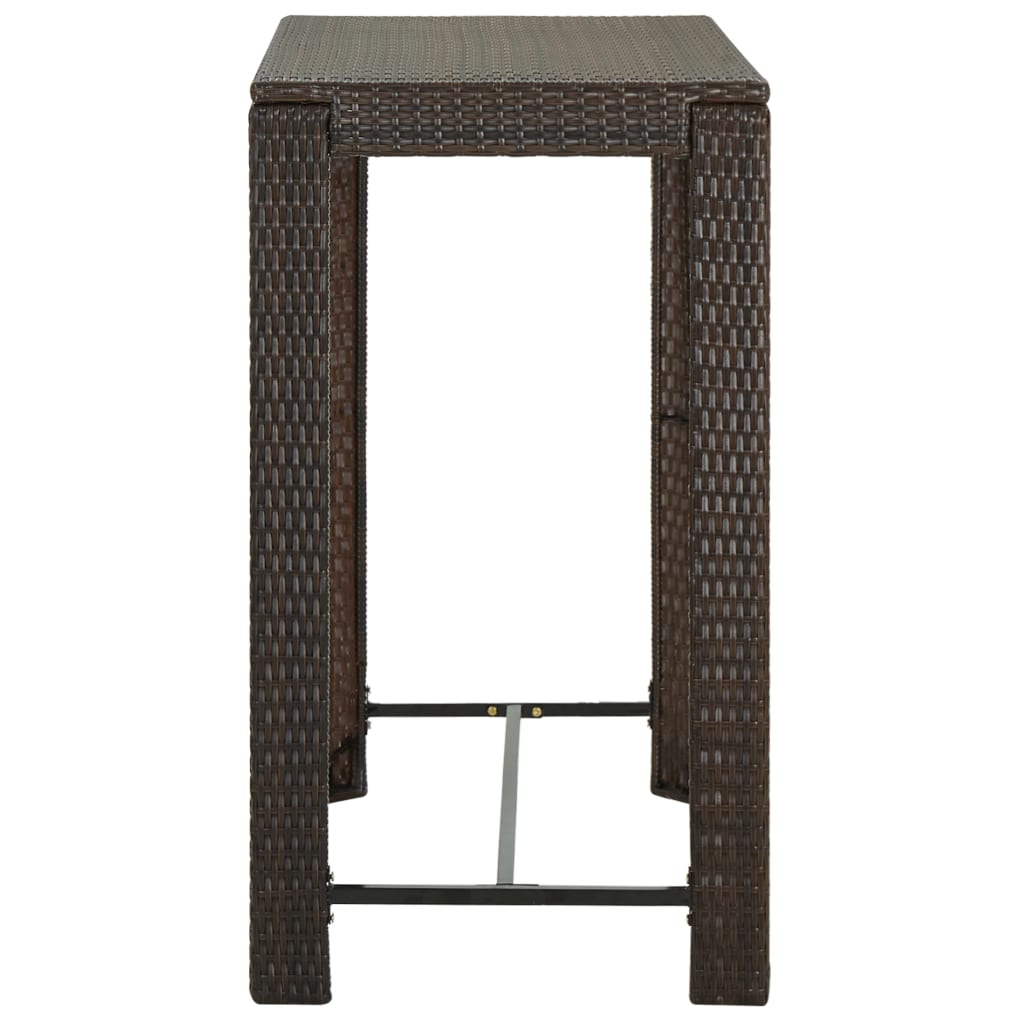 Set da Bar da Giardino 5 pz con Cuscini in Polyrattan Marrone - homemem39