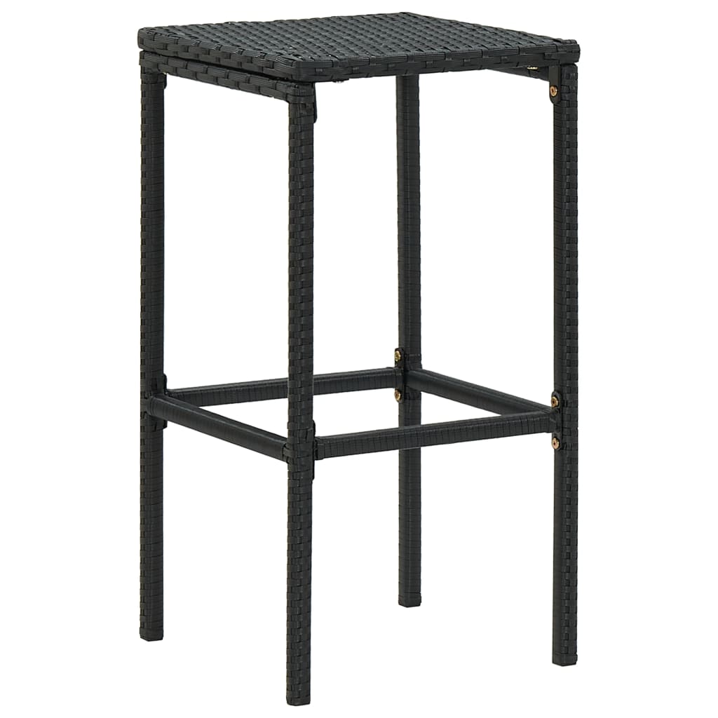 Set Bar da Giardino 5 pz con Cuscini Polyrattan Nero - homemem39