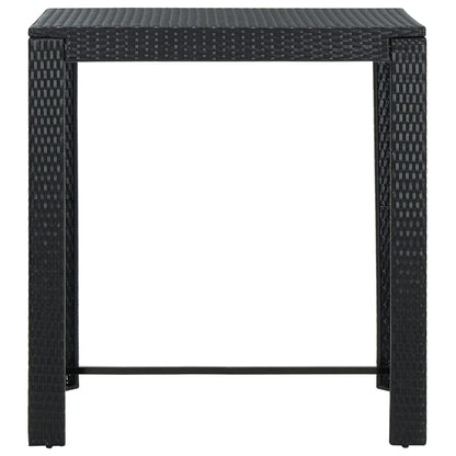 Set Bar da Giardino 5 pz con Cuscini Polyrattan Nero - homemem39