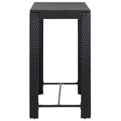 Set Bar da Giardino 5 pz con Cuscini Polyrattan Nero - homemem39