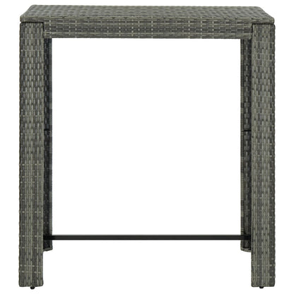 Set da Bar da Giardino 5 pz con Cuscini in Polyrattan Grigio - homemem39