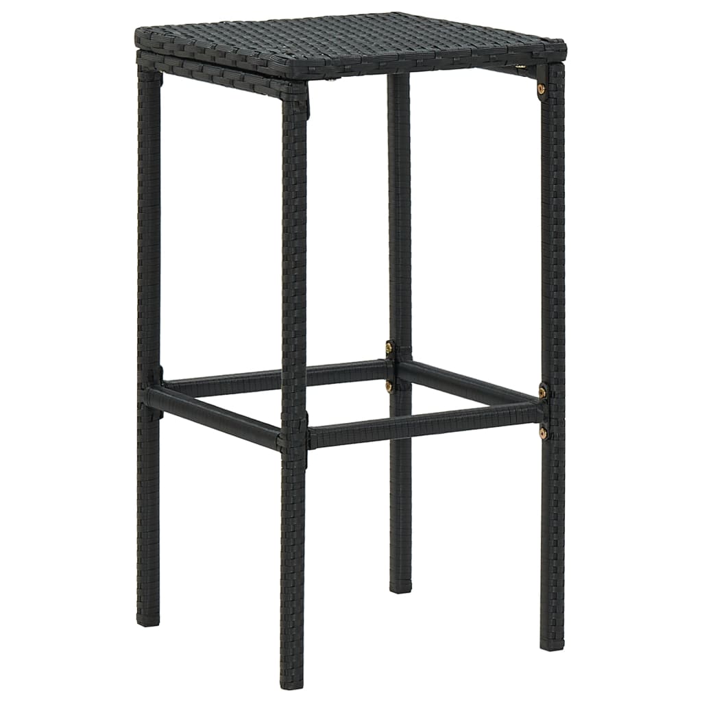 Set Bar da Giardino 7 pz con Cuscini in Polyrattan Nero - homemem39