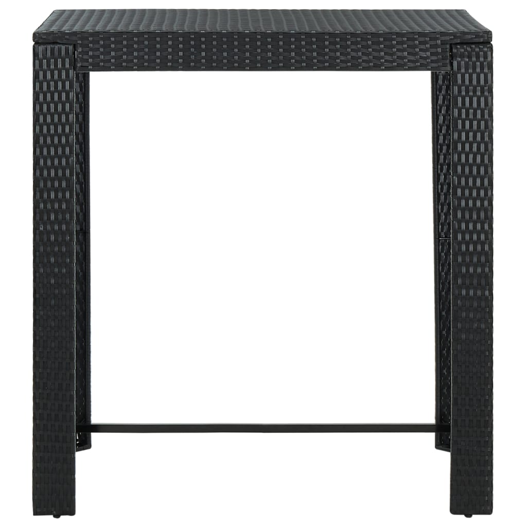 Set Bar da Giardino 7 pz con Cuscini in Polyrattan Nero - homemem39