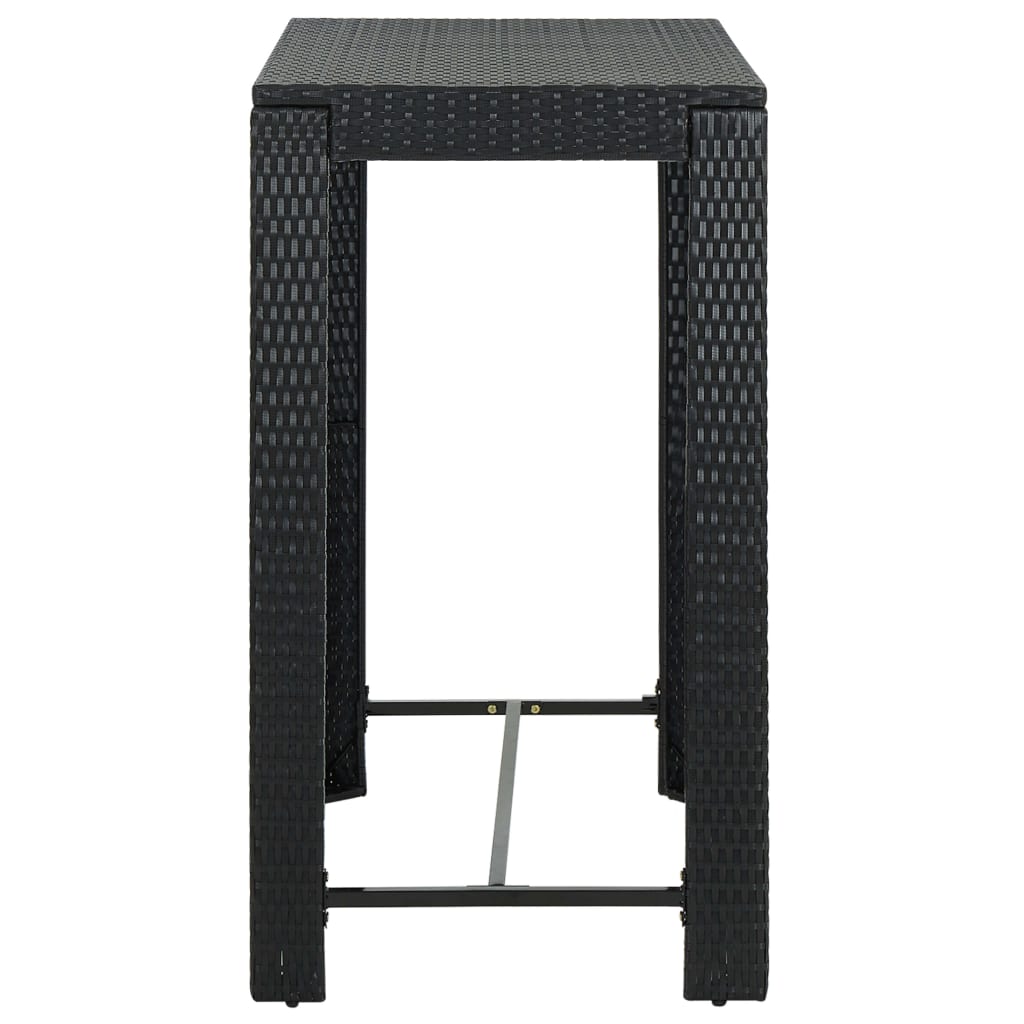 Set Bar da Giardino 7 pz con Cuscini in Polyrattan Nero - homemem39