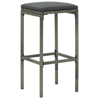 Set da Bar da Giardino 7 pz con Cuscini in Polyrattan Grigio - homemem39