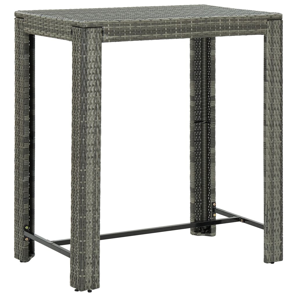 Set da Bar da Giardino 7 pz con Cuscini in Polyrattan Grigio - homemem39