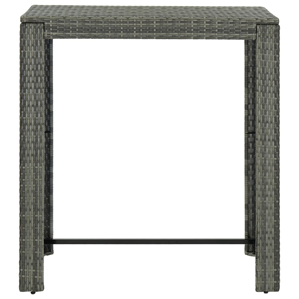 Set da Bar da Giardino 7 pz con Cuscini in Polyrattan Grigio - homemem39