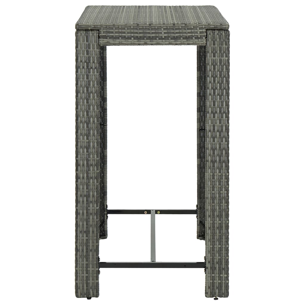 Set da Bar da Giardino 7 pz con Cuscini in Polyrattan Grigio - homemem39