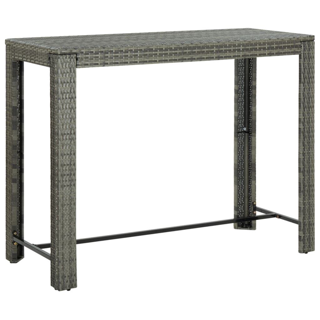 Set da Bar da Giardino 7 pz con Cuscini in Polyrattan Grigio - homemem39