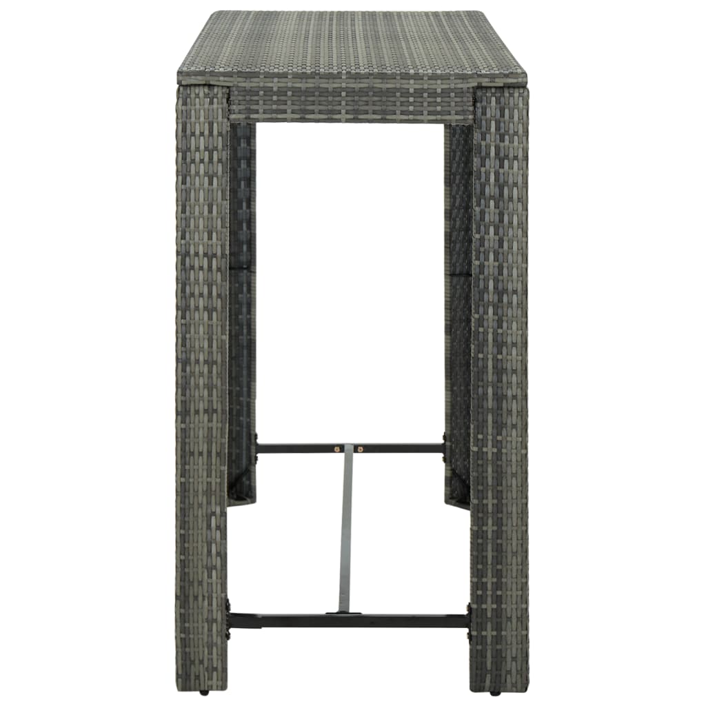 Set da Bar da Giardino 7 pz con Cuscini in Polyrattan Grigio - homemem39