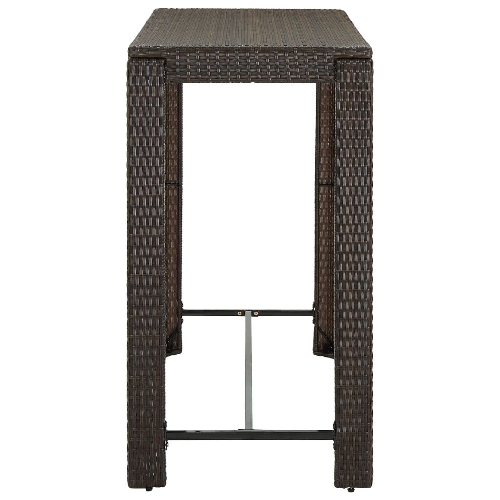 Set da Bar da Giardino 9 pz con Cuscini in Polyrattan Marrone - homemem39