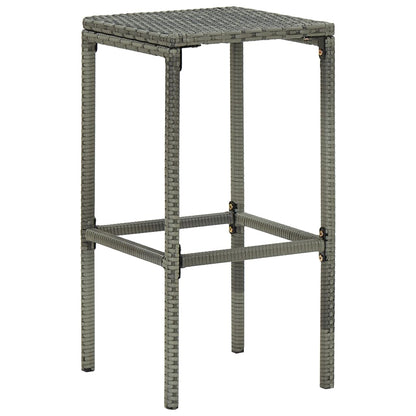 Set da Bar da Giardino 9 pz con Cuscini in Polyrattan Grigio - homemem39