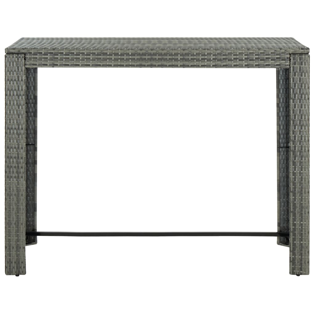 Set da Bar da Giardino 9 pz con Cuscini in Polyrattan Grigio - homemem39