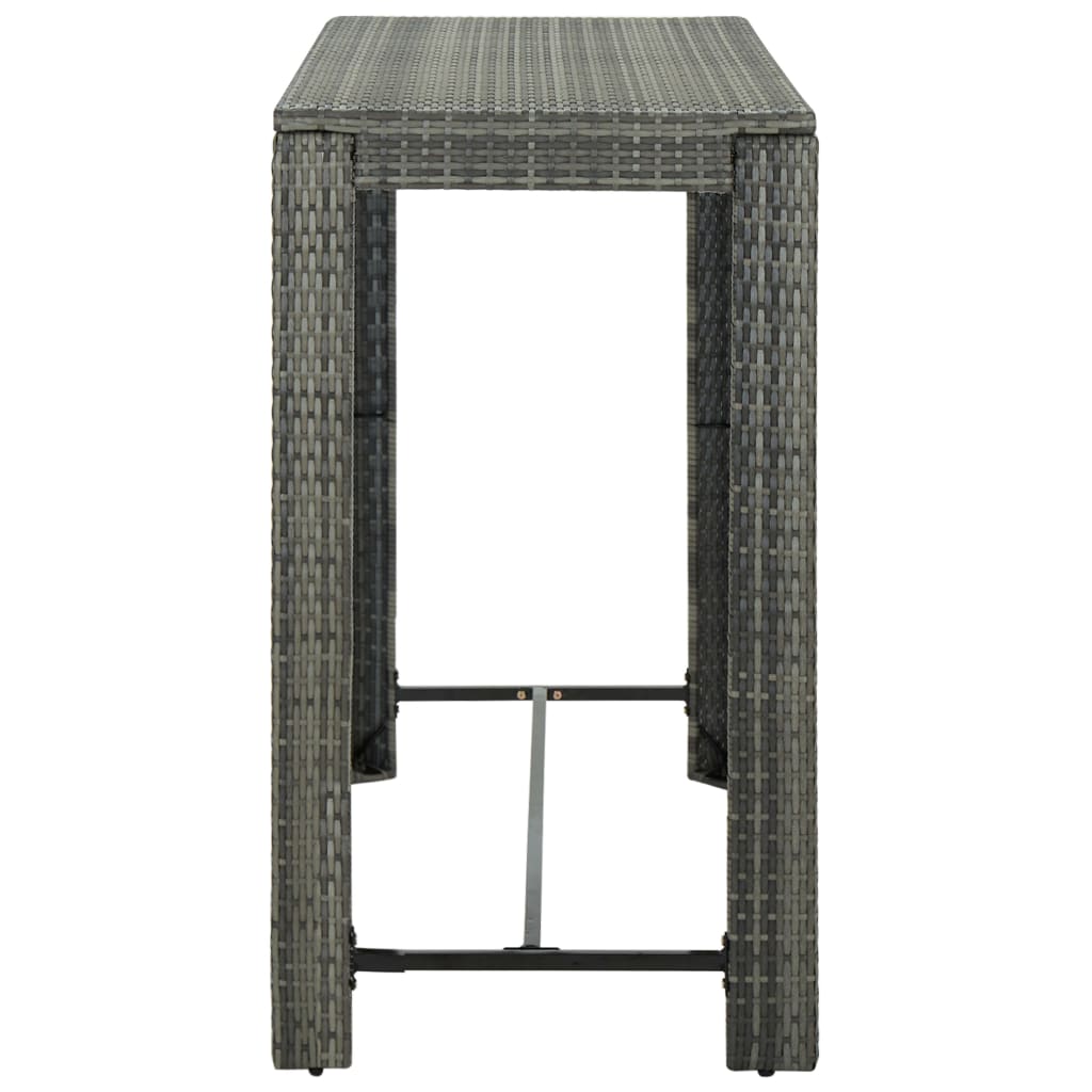 Set da Bar da Giardino 9 pz con Cuscini in Polyrattan Grigio - homemem39