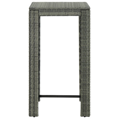 Set Bar da Giardino 5 pz con Braccioli in Polyrattan Grigio - homemem39