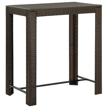 Set Bar da Giardino 5 pz con Braccioli in Polyrattan Marrone - homemem39