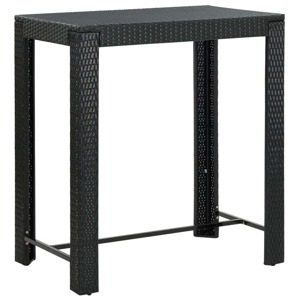 Set Bar da Giardino 5 pz con Braccioli in Polyrattan Nero - homemem39