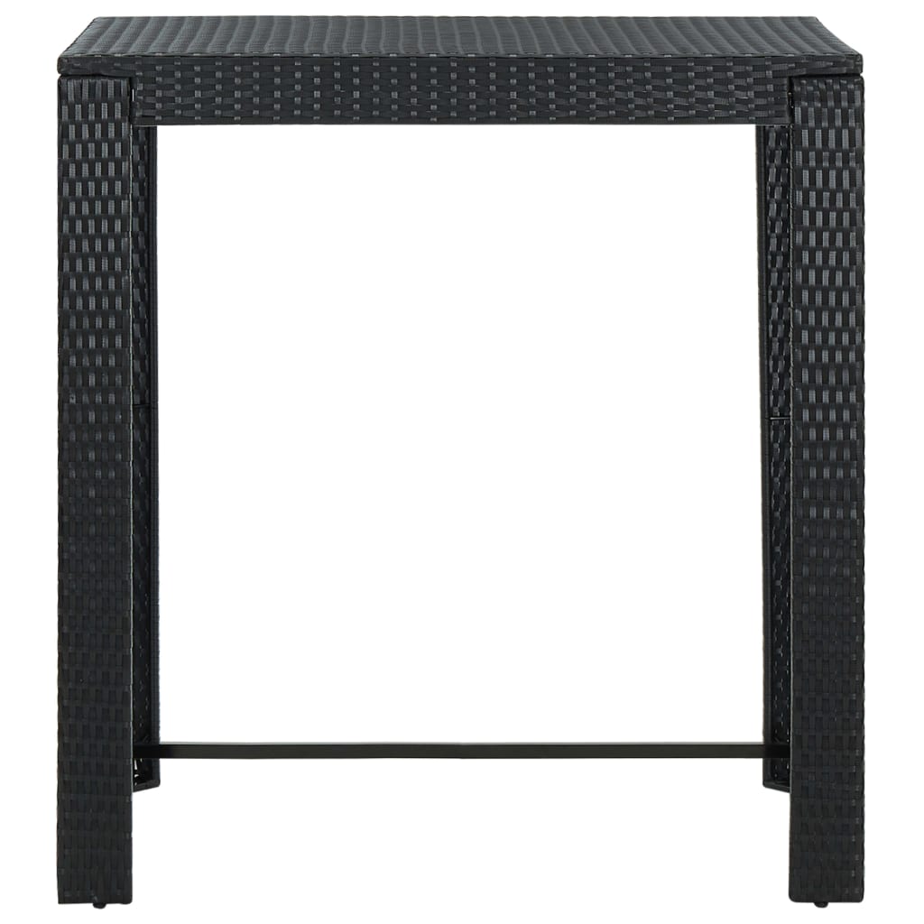 Set Bar da Giardino 5 pz con Braccioli in Polyrattan Nero - homemem39