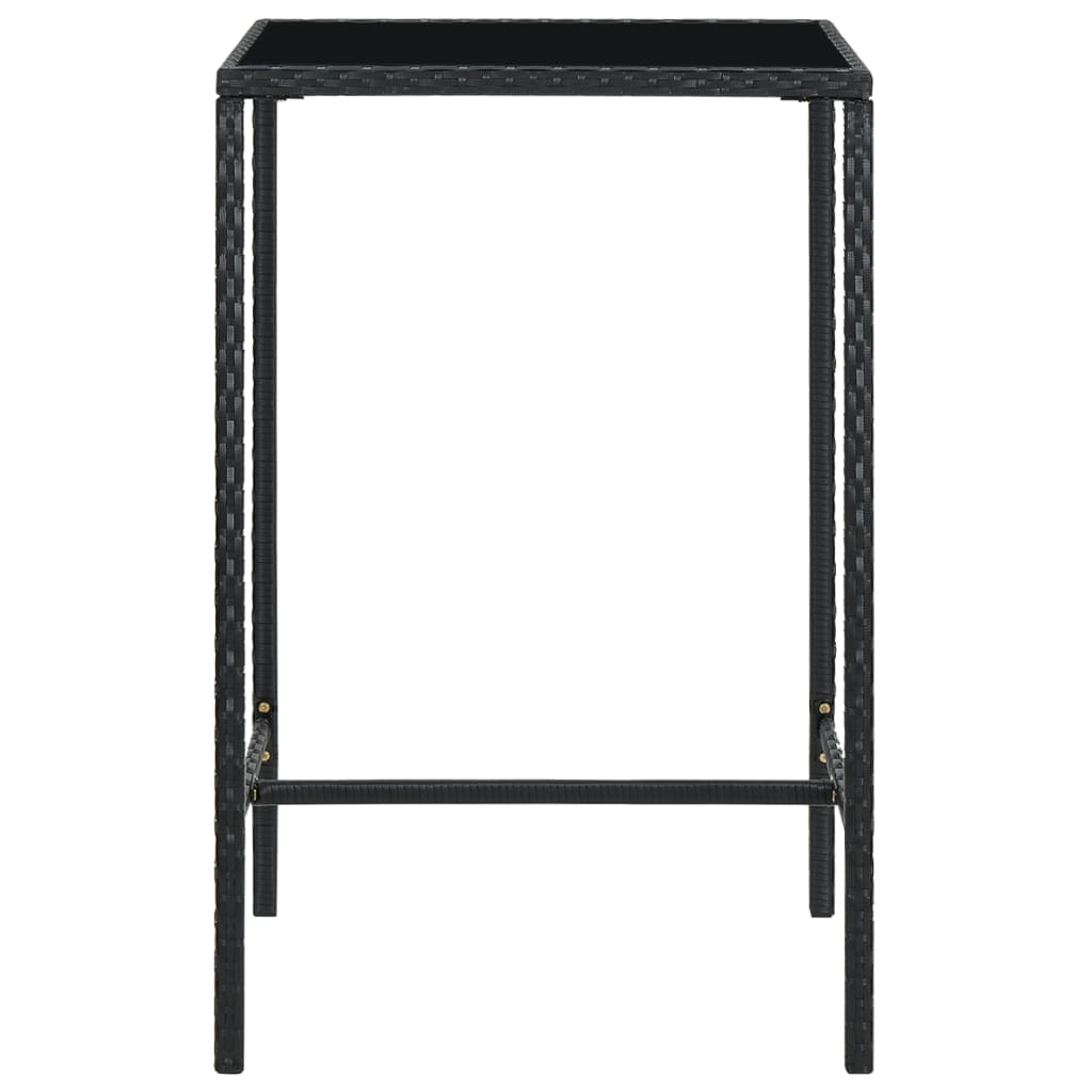 Set Bar da Giardino 3 pz con Cuscini Polyrattan Nero - homemem39