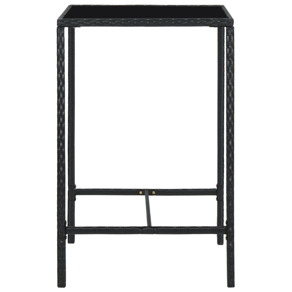 Set Bar da Giardino 3 pz con Cuscini Polyrattan Nero - homemem39