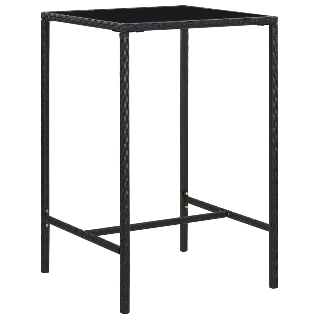 Set da Bar da Giardino 5 pz con Cuscini in Polyrattan Nero - homemem39