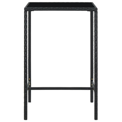 Set da Bar da Giardino 5 pz con Cuscini in Polyrattan Nero - homemem39