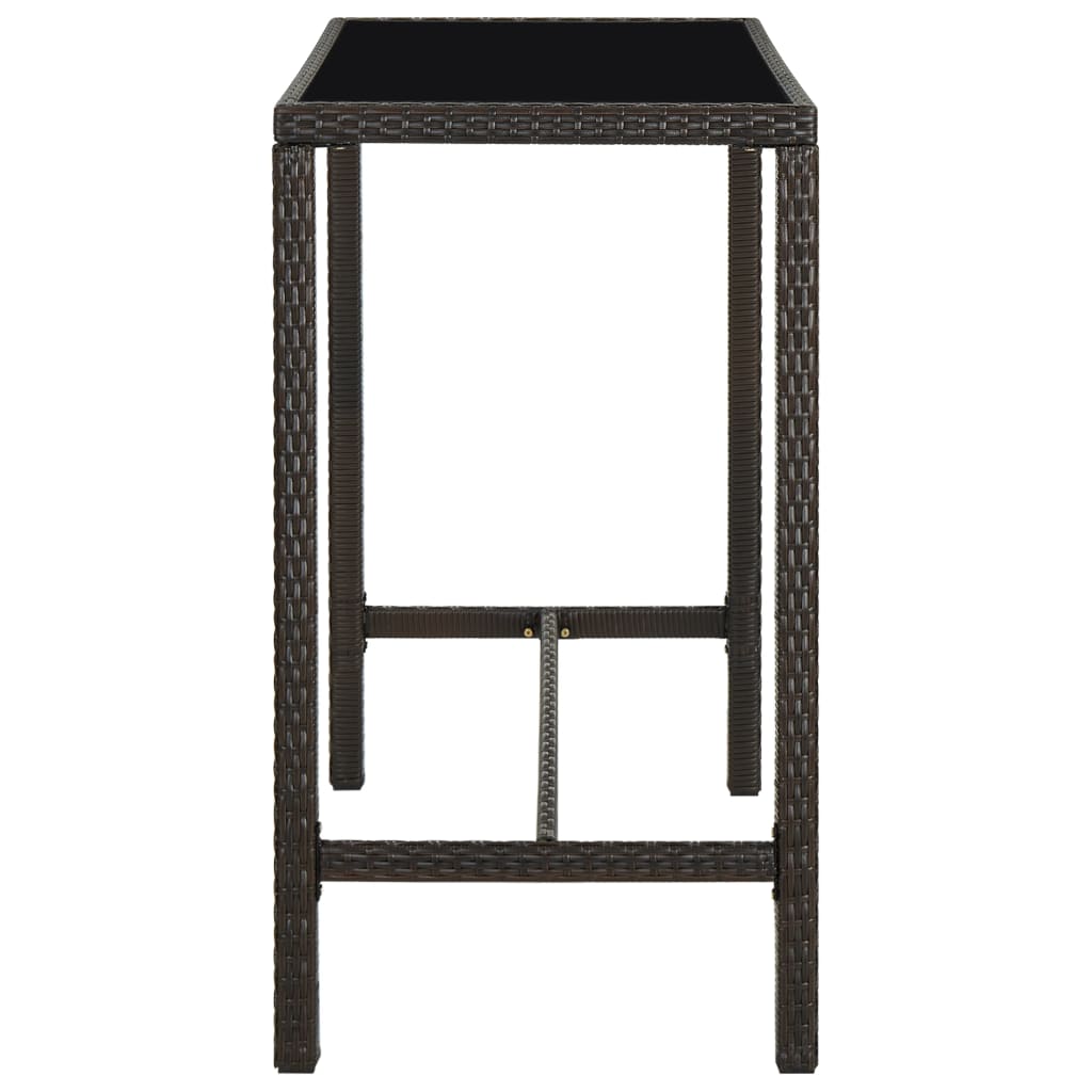 Set da Bar da Giardino 7 pz con Cuscini in Polyrattan Marrone - homemem39