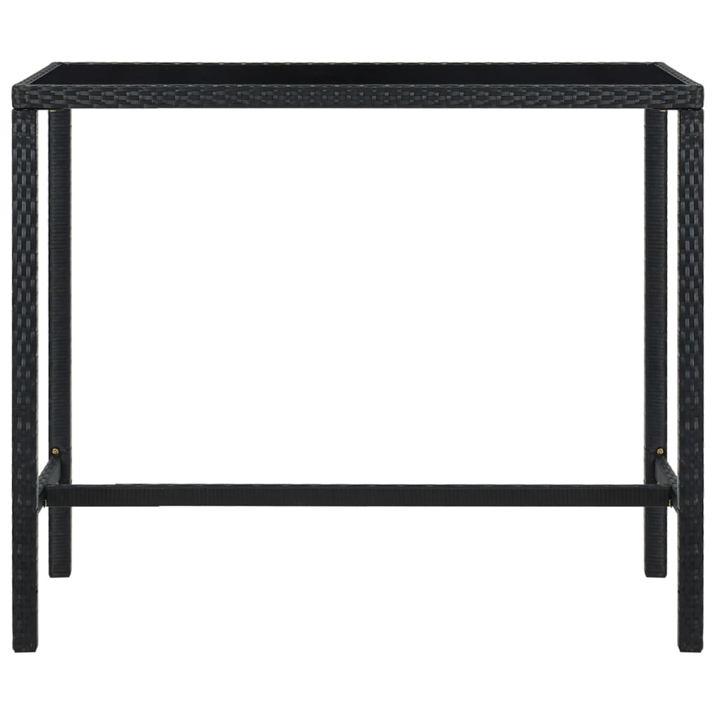 Set Bar da Giardino 7 pz con Cuscini in Polyrattan Nero - homemem39