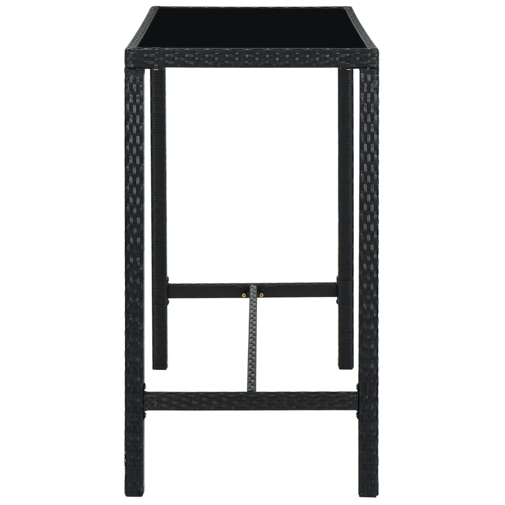 Set Bar da Giardino 7 pz con Cuscini in Polyrattan Nero - homemem39