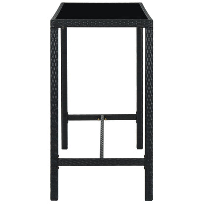 Set Bar da Giardino 7 pz con Cuscini in Polyrattan Nero - homemem39