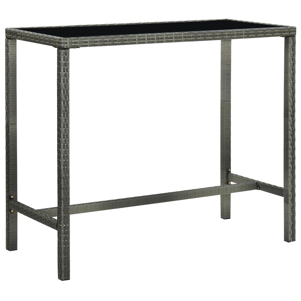 Set da Bar da Giardino 7 pz con Cuscini in Polyrattan Grigio - homemem39