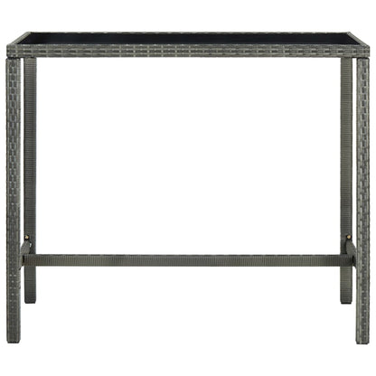 Set da Bar da Giardino 7 pz con Cuscini in Polyrattan Grigio - homemem39